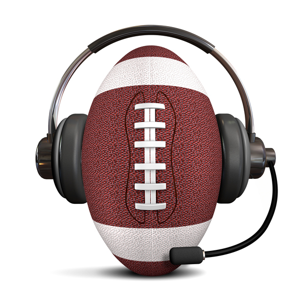 Football with headphones